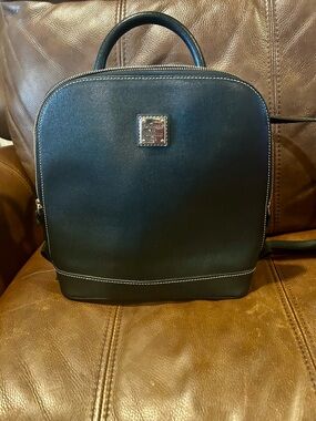 Dooney & Bourke Black Leather Backpack with Top Handle